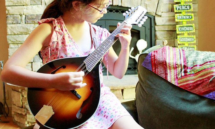Girl Playing the Mandolin - Music Makers Calgary